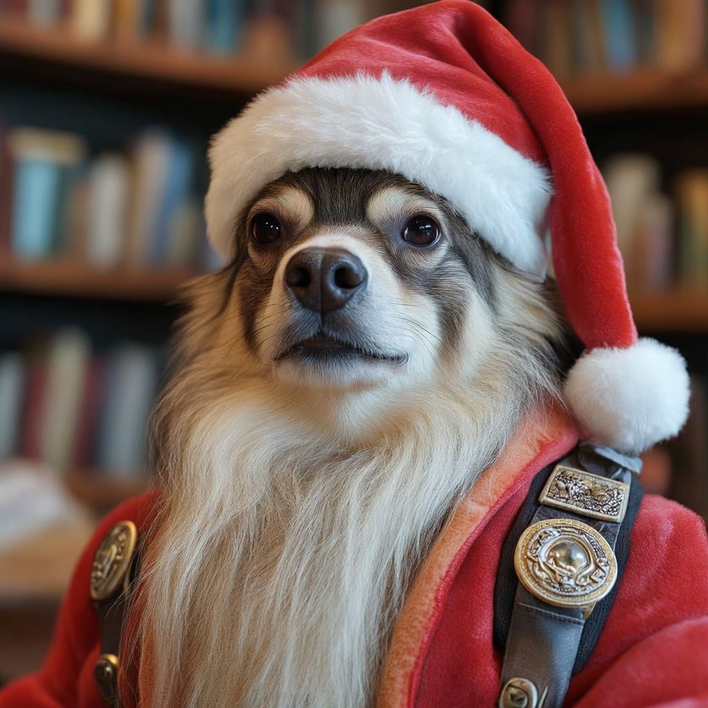 Illustration de Noël générée par IA avec des chameaux pour la newsletter PrismIA